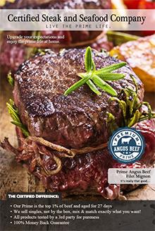 Certified Steak & Seafood catalog cover